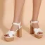 Fashion Yellow Street Wear Womens Sandals 2022 Ankle Strap 10 cm Thick Heels High Heels Open / Peep Toe Sandals