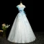 Fashion Sky Blue Beading Sequins Prom Dresses 2022 Ball Gown Ruffle Off-The-Shoulder Sleeveless Backless Floor-Length / Long Prom Formal Dresses