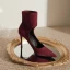 Chic / Beautiful Ocean Blue Street Wear Winter Suede Pumps 2023 Leather 8 cm Stiletto Heels Pointed Toe Pumps High Heels