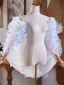Flower Fairy Sky Blue Handmade  Appliques Prom shawl 2025