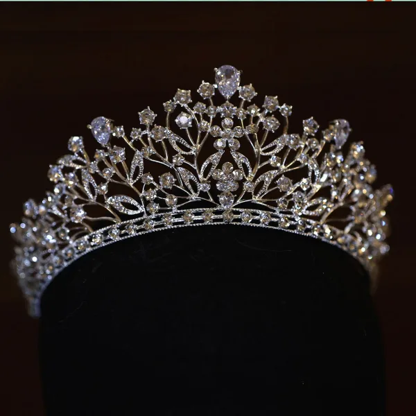 Mode Argenté Faux Diamant Mariage Zircon Accessoire Cheveux Mariage 2022 Alliage Tiare
