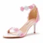 Charming Blushing Pink Lace Flower Prom Womens Sandals 2022 Pearl 7 cm Stiletto Heels Open / Peep Toe Sandals High Heels