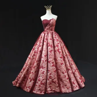 Glamour Rouge Perlage Paillettes Robe De Bal 2025 Robe Boule Bustier Sans Manches Dos Nu Longue Promo Robe De Ceremonie
