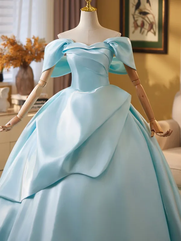 Élégant Vert Citron Robe De Bal 2025 Robe Boule De l'épaule Manches Courtes Dos Nu Train De Balayage Promo Robe De Ceremonie