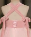 Lovely Candy Pink Rhinestone Glitter Birthday Flower Girl Dresses 2024 Ball Gown Square Neckline Sleeveless Backless Tea-length
