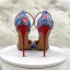 Fashion Red Denim Evening Party Womens Shoes 2024 Ankle Strap 12 cm Stiletto Heels Pointed Toe High Heels