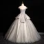 Charmant Ivory / Creme Perlenstickerei Pailletten Ballkleider 2024 Ballkleid Off Shoulder Ärmellos Rückenfreies Lange Ball Festliche Kleider