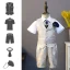 Chic / Beautiful Printing Short Sleeve Boys Wedding Suits 2022 5-piece Body Jewellery Pants Shirt Tie Vest