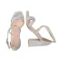 Charmant Argenté Soirée Sandales Femme 2022 X-Strap 9 cm Talons Épais Peep Toes / Bout Ouvert Sandales Talons Hauts