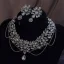Sparkly Silver Rhinestone Zircon Alloy Wedding Earrings Necklace Accessories 2025