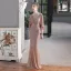 Sparkly Black Sequins Evening Dresses 2022 Trumpet / Mermaid Scoop Neck 1/2 Sleeves Floor-Length / Long Evening Party Formal Dresses