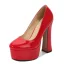 Vintage / Retro Black Cocktail Party Waterproof Pumps 2023 14 cm Thick Heels Round Toe Pumps High Heels
