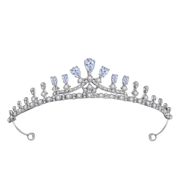 Enkel Sølv Rhinestone Har Tilbehor Bryllup Tiara 2022 Zirkon Legering Tiara