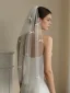 Simple Blanche Fait main Noeud Voile De Mariée 2026 Tulle