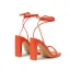 Fashion Orange Street Wear Womens Sandals 2022 Ankle Strap 10 cm / 4 inch Stiletto Heels Open / Peep Toe Sandals High Heels