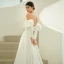 Elegant High-end Ivory Prom Dresses 2022 A-Line / Princess Strapless Short Sleeve Backless Floor-Length / Long Prom Formal Dresses