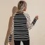 Fancy Women White Stripe Sweatshirts 2021 Scoop Neck Loose Cotton Casual Fall Winter Polka Dot Long Sleeve Tops