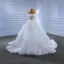 High-end White Beading Pearl Sequins Lace Flower Appliques Wedding Dresses 2023 Ball Gown Spaghetti Straps Sleeveless Backless Court Train Wedding