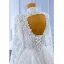 High-end White Beading Lace Flower Wedding Dresses 2022 Ball Gown High Neck Long Sleeve Backless Floor-Length / Long Wedding