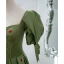 Vintage / Retro Olive Green Strawberry Satin Prom Dresses 2022 A-Line / Princess Square Neckline Bow Short Sleeve Backless Floor-Length / Long Prom Formal Dresses