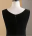 Chic / Beautiful Black Pearl Prom Dresses 2024 A-Line / Princess U-Neck Sleeveless Floor-Length / Long Prom Formal Dresses