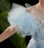 Fashion Sky Blue Sequins Lace Flower Ruffle Birthday Flower Girl Dresses 2024 Ball Gown Scoop Neck Short Sleeve Floor-Length / Long
