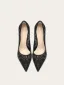 Charmant Schwarz Pailletten Spitze Blumen Abend Pumps 2025 10 cm Stilettos Spitzschuh Pumps Hochhackige