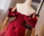 Élégant Bordeaux Paillettes En Dentelle Fleur Satin Robe De Bal 2024 Princesse De l'épaule Manches Courtes Dos Nu Train De Balayage Promo Robe De Ceremonie
