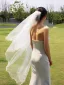 Modest / Simple White Bridal Tulle Wedding Veils 2025