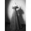 Bling Bling Grey Glitter Tassel Prom Dresses 2024 A-Line / Princess Ruffle Off-The-Shoulder Sleeveless Backless Floor-Length / Long Formal Dresses