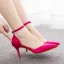 Modest / Simple Black Street Wear Womens Sandals 2023 Ankle Strap 7 cm Stiletto Heels Pointed Toe Sandals High Heels