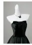 Fashion Black Bow Glitter Party Dresses 2026 Crossed Straps A-Line / Princess Strapless Sleeveless Backless Floor-Length / Long Cocktail Party Evening Party Formal Dresses