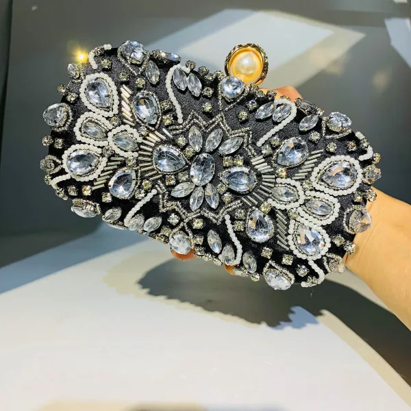 Charming Bling Bling Handmade  Rhinestone Evening Party Gold Clutch Bags 2023