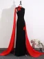 Chinese style Black Lace Flower Evening Party Cheongsam 2025 Trumpet / Mermaid High Neck Sleeveless Floor-Length / Long