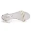 Chic / Beautiful White Pearl Flat Wedding Shoes 2023 Ankle Strap Open / Peep Toe Wedding Sandals