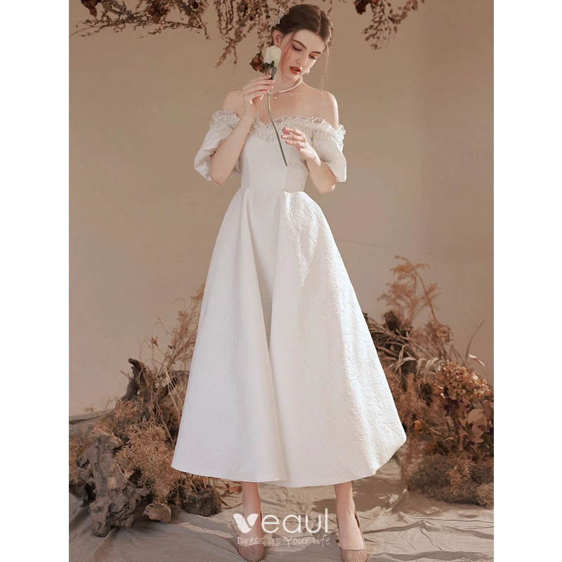 short ivory formal dress A Line Ivory Short Evening Dress Homecoming Dress Short Party Dress fg7796 main image 0