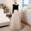 Charming Black Star Sequins Evening Dresses 2023 A-Line / Princess Pearl Off-The-Shoulder Long Sleeve Backless Floor-Length / Long Evening Party Formal Dresses