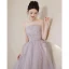 Chic / Beautiful Lavender Sequins Lace Flower Prom Dresses 2023 A-Line / Princess Strapless Sleeveless Backless Floor-Length / Long Formal Dresses