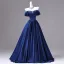 Vintage / Originale Bleu Roi Faux Diamant Robe De Bal 2026 Robe Boule Bustier Sans Manches Dos Nu Longue Robe De Ceremonie