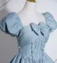 Élégant Bleu Ciel Noeud Robe De Bal 2026 Robe Boule Encolure Carrée Gonflée Manches Courtes Dos Nu Longue Robe De Ceremonie