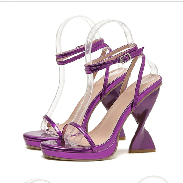 Sexy Doré Cocktail Soirée Sandales Femme 2022 Bride Cheville 11 cm Talons Aiguilles Peep Toes / Bout Ouvert Sandales Talons Hauts