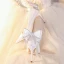 Fashion Ivory Satin Rhinestone Bow Wedding Shoes 2023 Leather 8 cm Stiletto Heels Pointed Toe Wedding Pumps High Heels