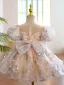 Charming Multi-Colors Beading Sequins Birthday Short Flower Girl Dresses 2022 Ball Gown Scoop Neck Puffy Short Sleeve Backless Flower Girl Dresses