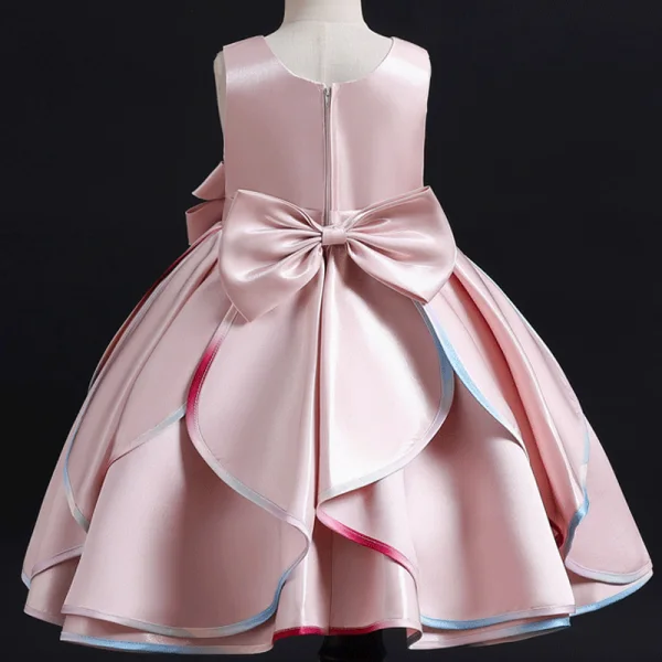 Fashion Burgundy Birthday Cascading Ruffles Flower Girl Dresses 2023 Ball Gown Scoop Neck Sleeveless Backless Bow Tea-length Flower Girl Dresses