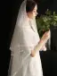 Charming White Handmade  Pearl Lace Flower Wedding Veils 2025