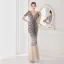 Sexy Black Beading Sequins Evening Dresses 2022 Trumpet / Mermaid V-Neck Sleeveless Floor-Length / Long Evening Party Formal Dresses