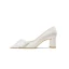 Elegant White Leather Bow Wedding Shoes 2023 Wedding 5 cm Stiletto Heels Pointed Toe Wedding Shoes High Heels