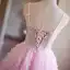 Lovely Candy Pink Beading Appliques Lace Flower Sequins Homecoming Short Graduation Dresses 2024 Ball Gown Spaghetti Straps Backless Sleeveless