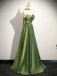Sexy Sage Green Prom Dresses 2025 A-Line / Princess Strapless Sleeveless Backless Floor-Length / Long Formal Dresses