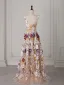 Flower Fairy Multi-Colors Lace Flower Appliques Prom Dresses 2025 A-Line / Princess Spaghetti Straps Sleeveless Backless Floor-Length / Long Formal Dresses